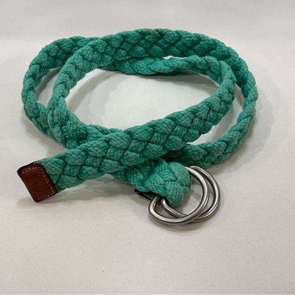 accessories Accessories - Green Cotton Blend Adjustable Women’s Braided Western Boho Gypsie Belt Size L/XL